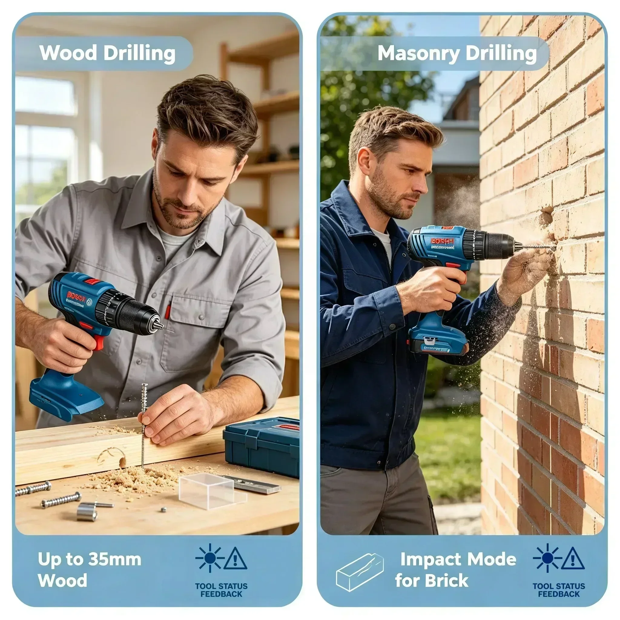 Brushless Cordless Electric Drill 18V - Furadeira de impacto sem fio Bosch