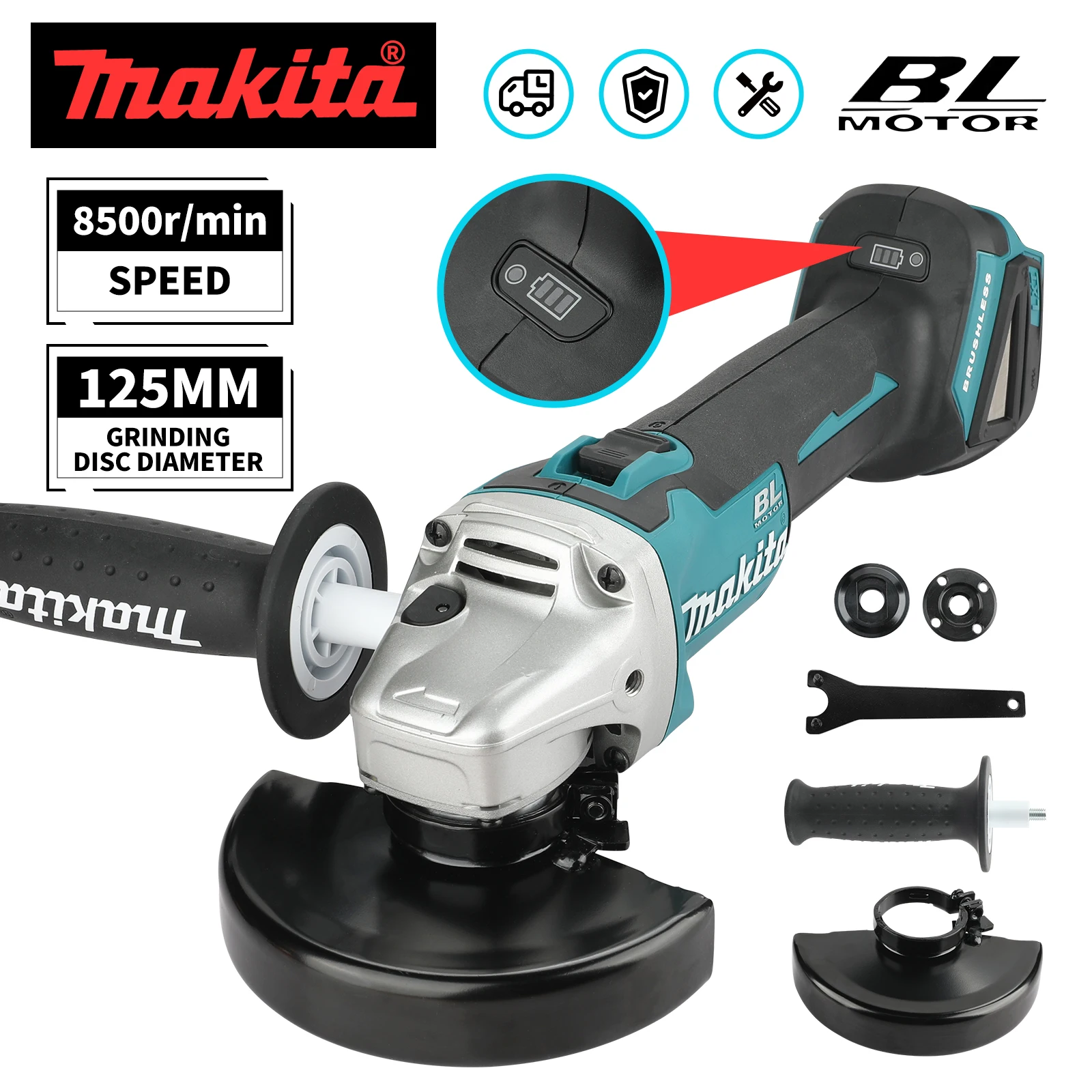 Brushless Angle Grinder Battery Powered - NOVO 2026 Makita DGA504 Esmerilhadeira Angular