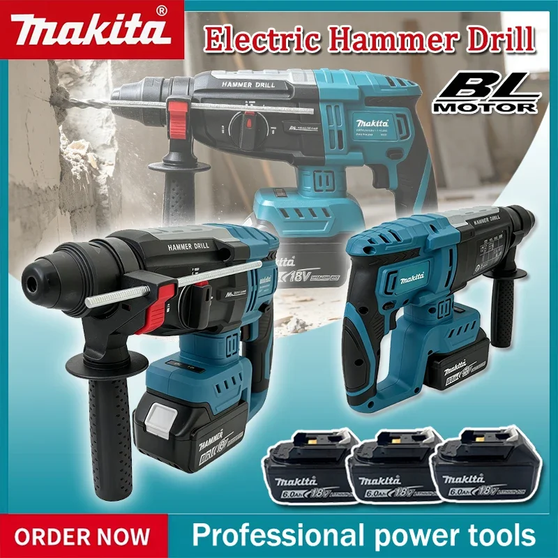 Brushless Cordless Electric Drill 18V - Furadeira Elétrica Sem Escovas Makita 28MM,