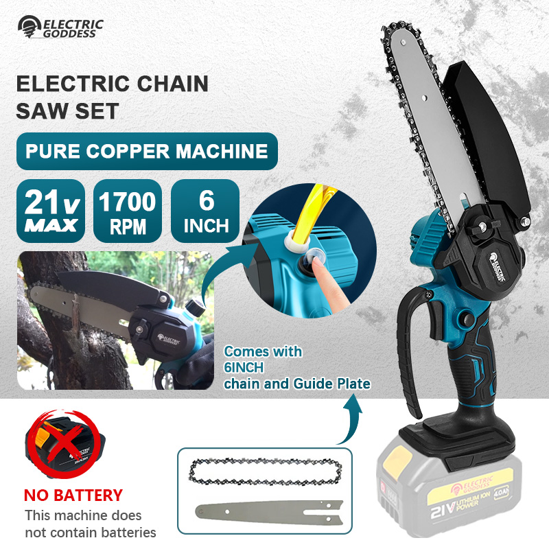 Mini Electric Chainsaw 6 Inch - Mini Serra Elétrica Portátil Sem Fio