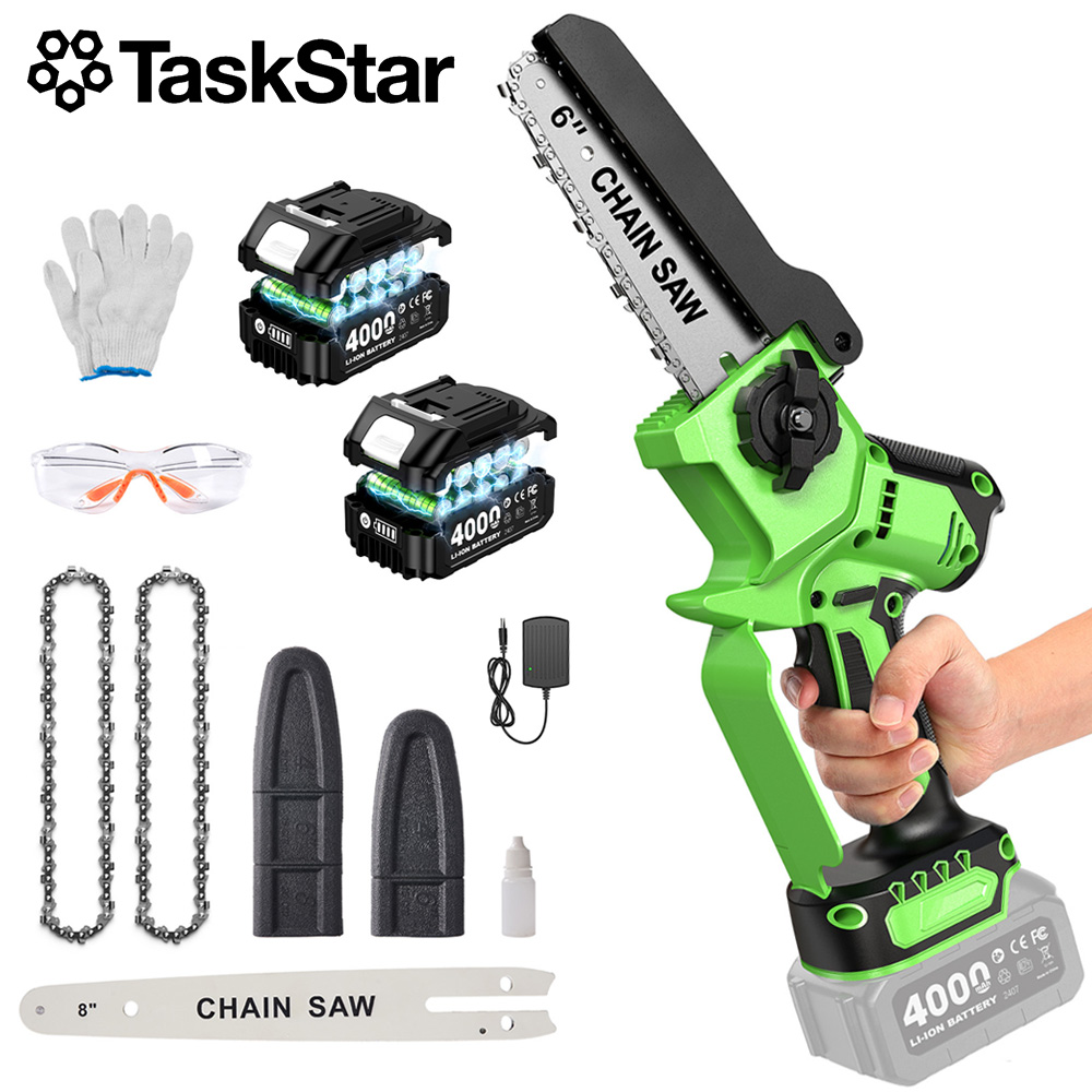 Mini Electric Chainsaw 6 Inch - Motosserra Elétrica Brushless TaskStar de 6