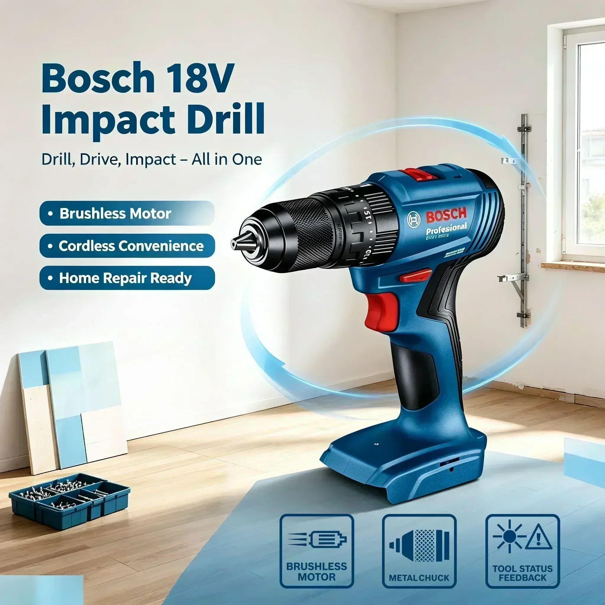 Furadeira de impacto sem fio B - Brushless Cordless Electric Drill 18V avaliação e preço