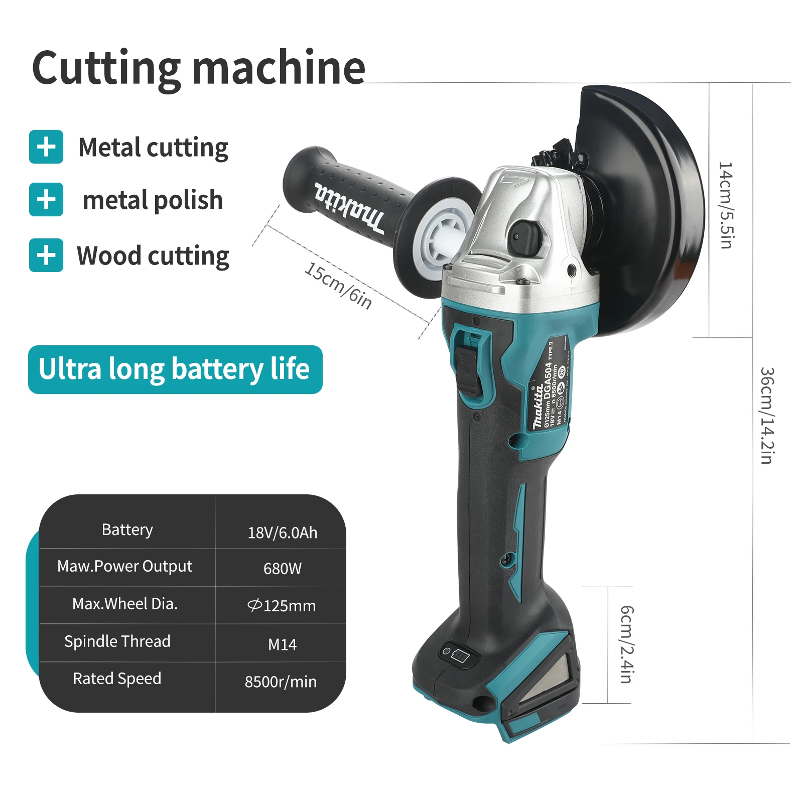 NOVO 2026 Makita DGA504 Esmeri - Brushless Angle Grinder Battery Powered avaliação e preço